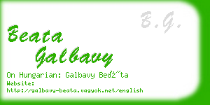 beata galbavy business card